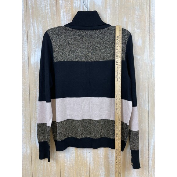 Ann Taylor Factory Metallic Striped Turtleneck Sweater Size Large NWT - Picture 6 of 8